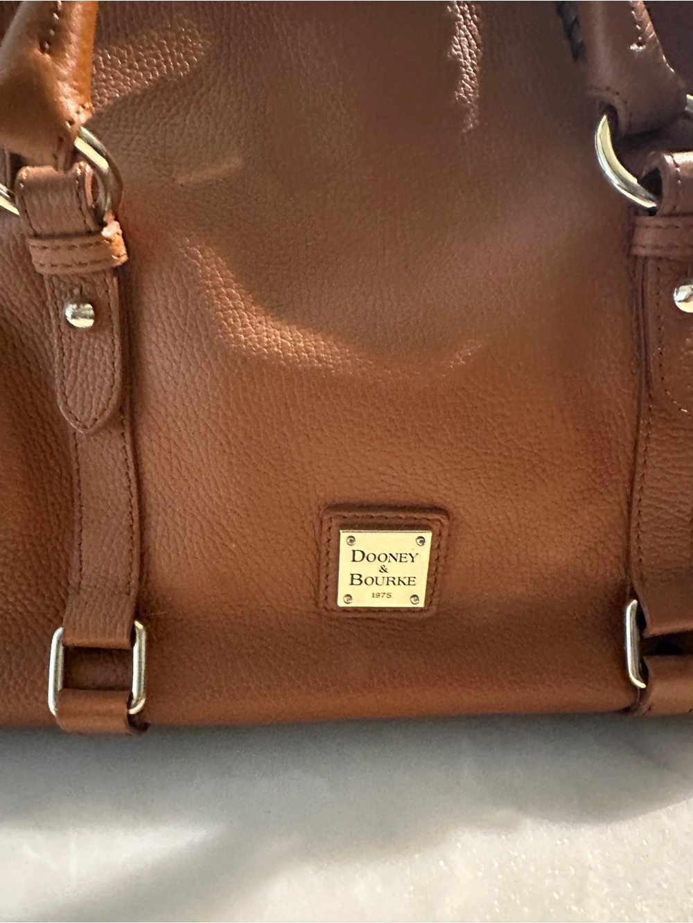 Dooney & Bourke AWL British Tan Leather Satchel - Picture 3 of 12